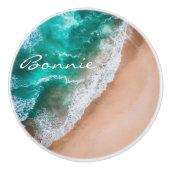 Zeewater op zee en tropische zomer keramische knop (Voorkant)