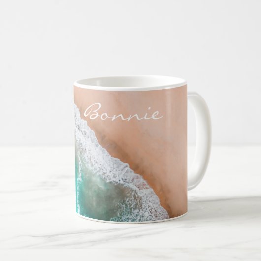 Zeewater op zee en tropische zomer koffiemok (Voorkant rechts)