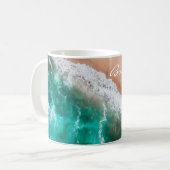 Zeewater op zee en tropische zomer koffiemok (Voorkant links)