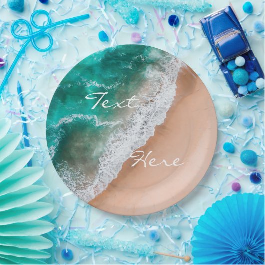 Zeewater op zee en tropische zomer papieren bordje (Feest)