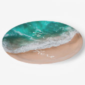 Zeewater op zee en tropische zomer papieren bordje (Gekanteld)