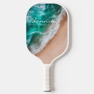 Zeewater op zee en tropische zomer pickleball paddle