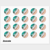 Zeewater op zee en tropische zomer ronde sticker (Vel)
