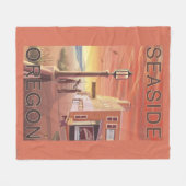 Zeewater, Uitzicht van OregonAquarium Fleece Deken (Voorkant (Horizontaal))