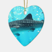 Zeewaterkwaliteit Roze blauwe walvishaai Keramisch Ornament (Links)