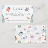 Zeewaterverf Babyshower Luierspel Informatiekaartje (Voorkant / Achterkant)