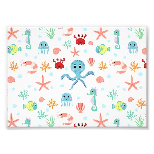 Zeewereld patroon foto afdruk (Voorkant)