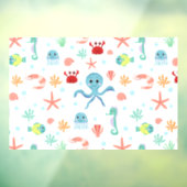 Zeewereld patroon raamsticker (Vel 3)