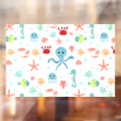 Zeewereld patroon raamsticker (Vel 2)