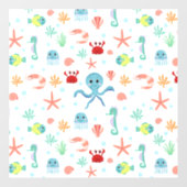 Zeewereld patroon raamsticker (Vel)