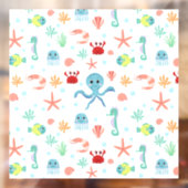Zeewereld patroon raamsticker (Vel 2)