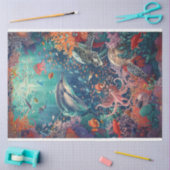 zeewering onder water tissuepapier (Craft)