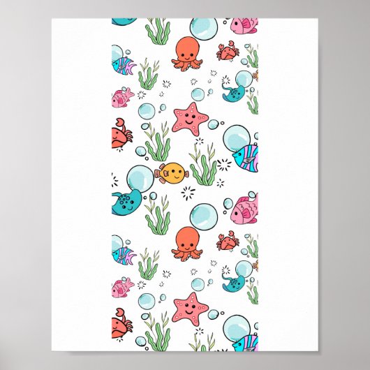 Zeewezens cadeau, zeewezen poster (Voorkant)