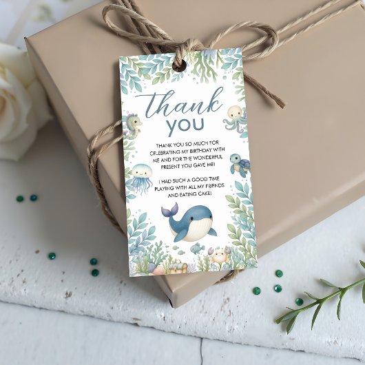 Zeewezens verjaardags favorietlabels cadeaulabel