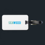 Zeewier Bagagelabel met lederriem<br><div class="desc">Zeewier Bagagelabel met lederriem</div>