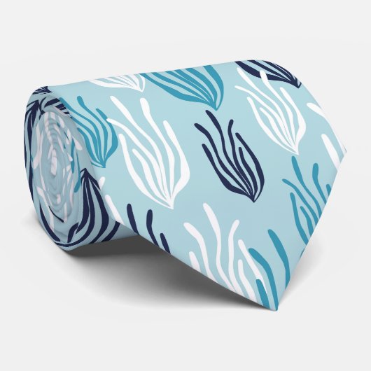 Zeewier Blauw Stropdas (Opgerold)