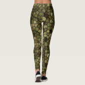 Zeewier en Juniper Klinker Patchwork Terrazzo Patr Leggings (Achterkant)