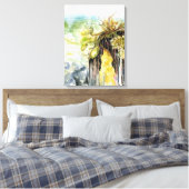 Zeewier en verdwijnend strand onder de regen canvas afdruk (Insitu (Slaapkamer))