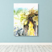 Zeewier en verdwijnend strand onder de regen canvas afdruk (Insitu (Houten vloer))