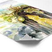 Zeewier en verdwijnend strand onder de regen poster (Hoek)