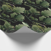 Zeewier en vis op zwart cadeaupapier (Hoek)