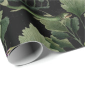 Zeewier en vis op zwart cadeaupapier (Rol Hoek)