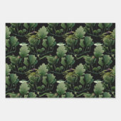 Zeewier en vis op zwart inpakpapier vel (Voorkant 3)