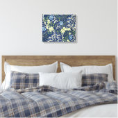 Zeewier (Floral Pattern) (door William Morris) Canvas Afdruk (Insitu (Slaapkamer))