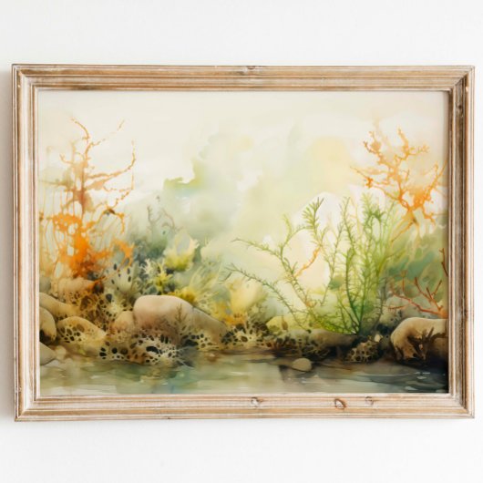 Zeewier Kelp Garden Waterverf Print