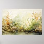 Zeewier Kelp Garden Waterverf Print (Voorkant)