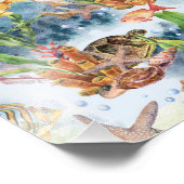 Zeewier: koraalrif vis kwal zeewier foto afdruk (Hoek)