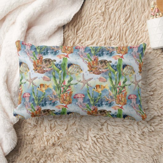 Zeewier: koraalrif vis kwal zeewier kussen (Deken)