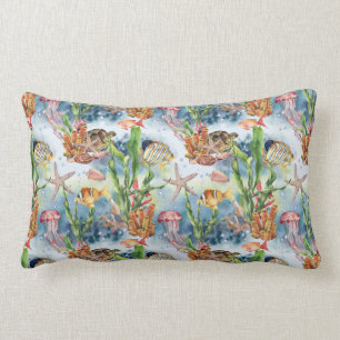 Zeewier: koraalrif vis kwal zeewier kussen