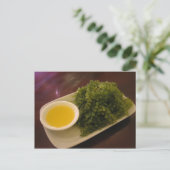 Zeewier met een citroendip briefkaart (Staand voorkant)