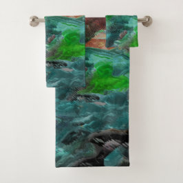 Zeewier of koralen van zee met golfeffect bad handdoek