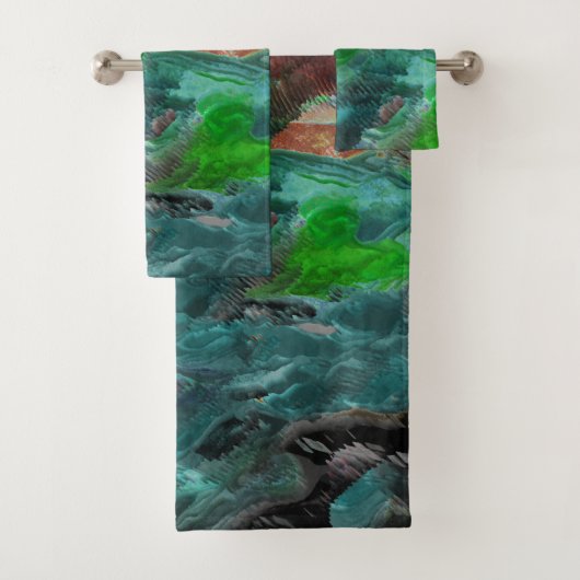 Zeewier of koralen van zee met golfeffect bad handdoek (Insitu)