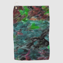 Zeewier of koralen van zee met golfeffect golfhanddoek