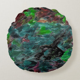 Zeewier of koralen van zee met golfeffect rond kussen