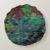 Zeewier of koralen van zee met golfeffect rond kussen (Achterkant)