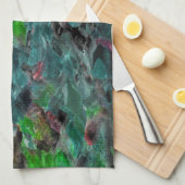 Zeewier of koralen van zee met golfeffect theedoek (Quarter Fold)