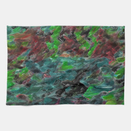 Zeewier of koralen van zee met golfeffect theedoek