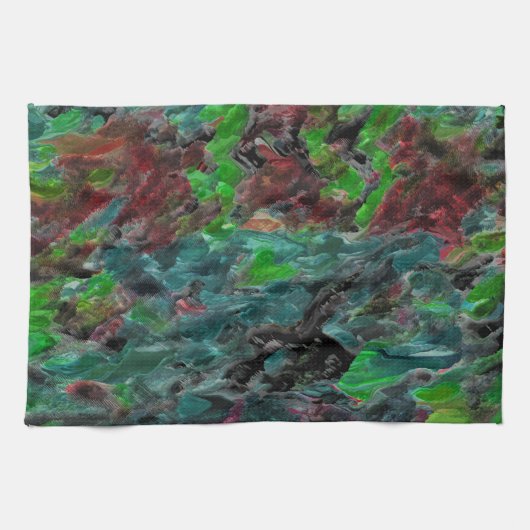 Zeewier of koralen van zee met golfeffect theedoek (Horizontaal)