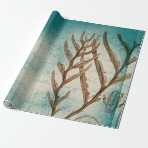 zeewier op Blauwgroen Cadeaupapier