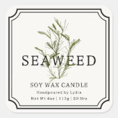 Zeewier Soja Was Kaars Label (Voorkant)