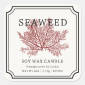 Zeewier Soja Was Kaars Label (Voorkant)