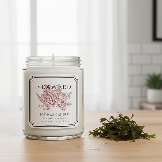 Zeewier Soja Was Kaars Label