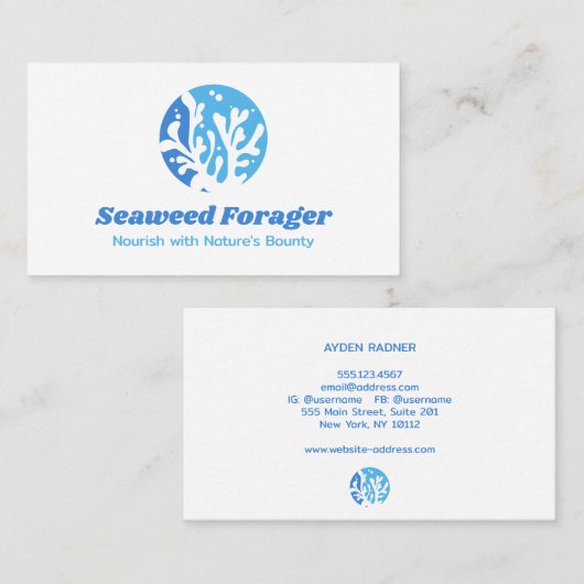 Zeewier Visitekaartje (Voorkant / Achterkant)