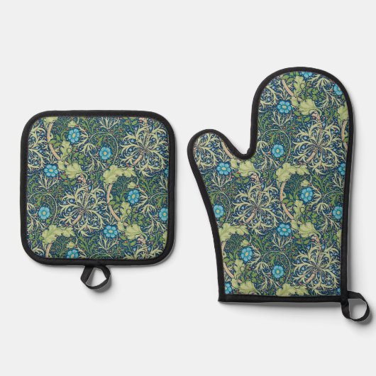 Zeewier, William Morris Ovenwant & Pannenlap Set (Voorkant)