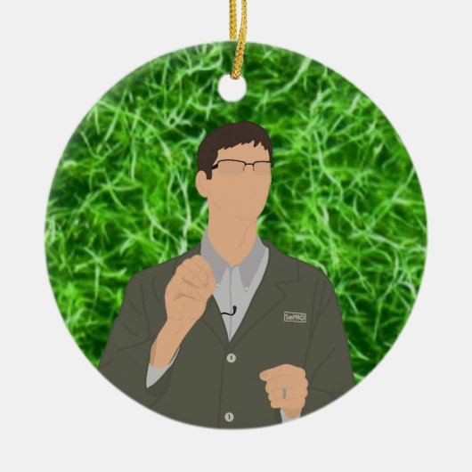 Zeewiergroen Keramisch Ornament (Voorkant)