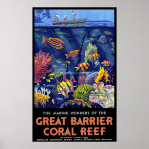  zeewonderen van het Koraal van de Grote Barrier Poster